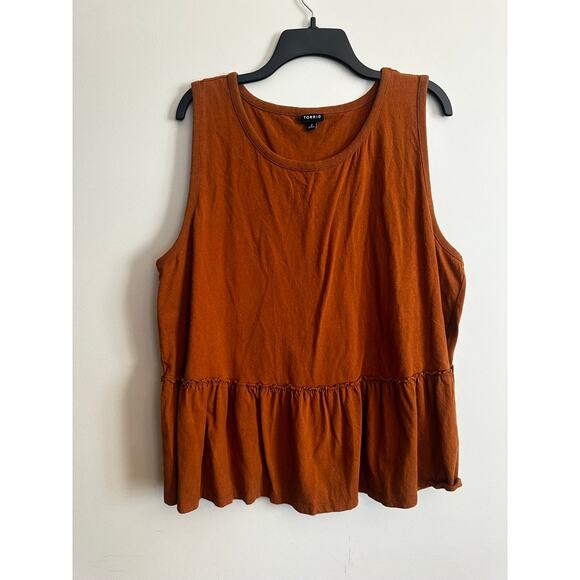torrid Tops - Torrid Womens Rust Orange Peplum Tank Top Size 2- W 2x